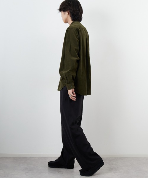 DANTON/ダントン] 細畝コーデュロイ バンドカラーシャツ（シャツ