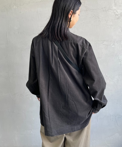 DANTON（ダントン）の「[DANTON/ダントン] 細畝コーデュロイ バンドカラーシャツ（シャツ/ブラウス・レディース・オリーブ/チャコール/サンドベージュ/オフホワイト・42/40）」の21枚目の写真