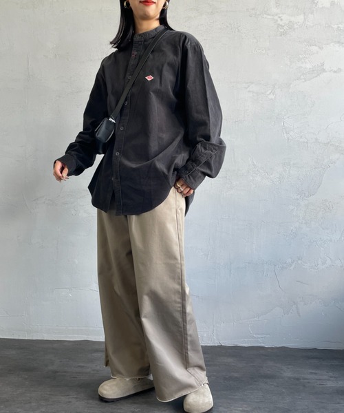 DANTON（ダントン）の「[DANTON/ダントン] 細畝コーデュロイ バンドカラーシャツ（シャツ/ブラウス・レディース・オリーブ/チャコール/サンドベージュ/オフホワイト・42/40）」の22枚目の写真