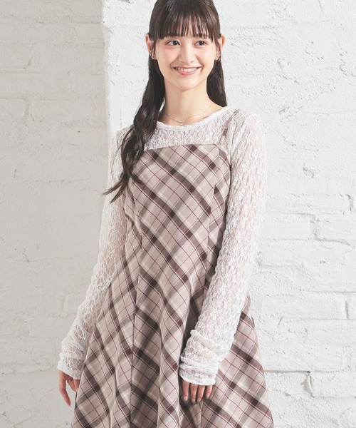 Honeys(ハニーズ)の「総レーストップス(Tシャツ/カットソー・レディース・ブラック/アイボリー/ホワイト/ブラウン・L/S/M)」の6枚目の写真