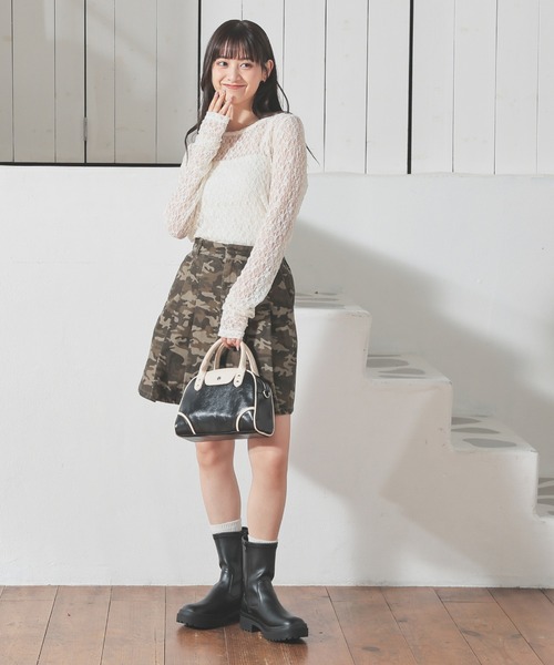 Honeys(ハニーズ)の「総レーストップス(Tシャツ/カットソー・レディース・ブラック/アイボリー/ホワイト/ブラウン・L/S/M)」の14枚目の写真