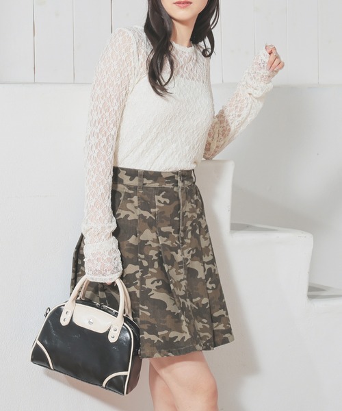 Honeys(ハニーズ)の「総レーストップス(Tシャツ/カットソー・レディース・ブラック/アイボリー/ホワイト/ブラウン・L/S/M)」の16枚目の写真