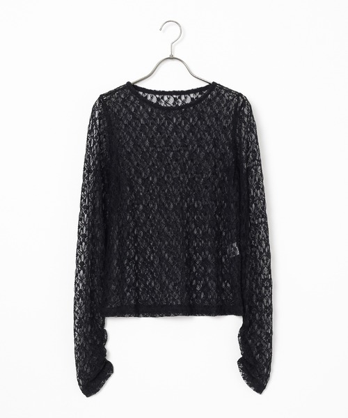 Honeys(ハニーズ)の「総レーストップス(Tシャツ/カットソー・レディース・ブラック/アイボリー/ホワイト/ブラウン・L/S/M)」の20枚目の写真