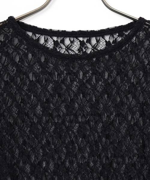 Honeys(ハニーズ)の「総レーストップス(Tシャツ/カットソー・レディース・ブラック/アイボリー/ホワイト/ブラウン・L/S/M)」の21枚目の写真