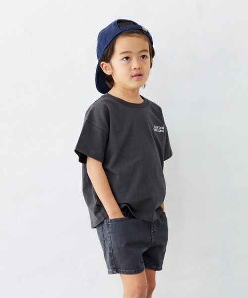 Fluffy BROTHERS(フラッフィーブラザーズ)の「パネルプリントTシャツ(Tシャツ/カットソー・キッズ・サーモンピンク/レンガ/スミクロ/ホワイト・90/100/110/120/80/130/140/150)」の8枚目の写真