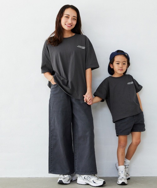 Fluffy BROTHERS(フラッフィーブラザーズ)の「パネルプリントTシャツ(Tシャツ/カットソー・キッズ・サーモンピンク/レンガ/スミクロ/ホワイト・90/100/110/120/80/130/140/150)」の10枚目の写真