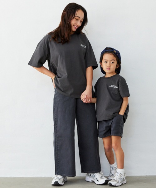 Fluffy BROTHERS(フラッフィーブラザーズ)の「パネルプリントTシャツ(Tシャツ/カットソー・キッズ・サーモンピンク/レンガ/スミクロ/ホワイト・90/100/110/120/80/130/140/150)」の11枚目の写真