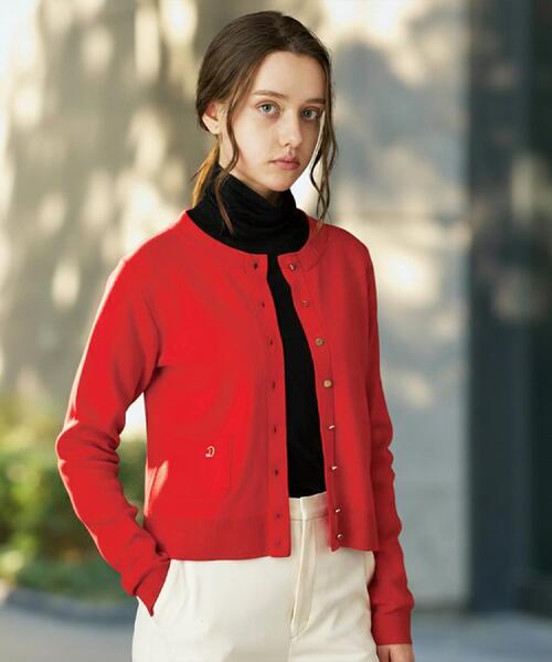 DRESSTERIOR（ドレステリア）の「【洗える/カシミヤ混】ウォッシャブルコットンカシミヤカーディガン（カーディガン/ボレロ・レディース・ブラック/ダークグレー/ナチュラル/ブルーグリーン/レッド系/ブルー系その他・40/38/36/34）」の6枚目の写真