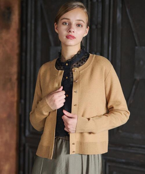 DRESSTERIOR（ドレステリア）の「【洗える/カシミヤ混】ウォッシャブルコットンカシミヤカーディガン（カーディガン/ボレロ・レディース・ブラック/ダークグレー/ナチュラル/ブルーグリーン/レッド系/ブルー系その他・40/38/36/34）」の3枚目の写真