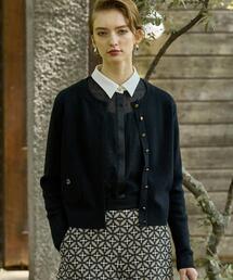 新品/DRESSTERIOR/ドレステリア/カーディガン/S 紫　カシミヤ混 otonaMUSE11月号掲載】ウォッシャブルコットンカシミヤ混