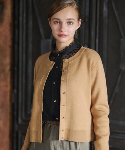 DRESSTERIOR（ドレステリア）の「【洗える/カシミヤ混】ウォッシャブルコットンカシミヤカーディガン（カーディガン/ボレロ・レディース・ブラック/ダークグレー/ナチュラル/ブルーグリーン/レッド系/ブルー系その他・40/38/36/34）」の11枚目の写真