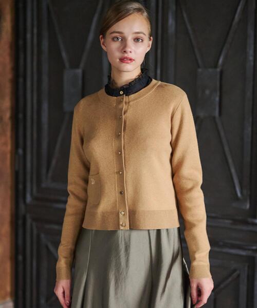 DRESSTERIOR（ドレステリア）の「【洗える/カシミヤ混】ウォッシャブルコットンカシミヤカーディガン（カーディガン/ボレロ・レディース・ブラック/ダークグレー/ナチュラル/ブルーグリーン/レッド系/ブルー系その他・40/38/36/34）」の12枚目の写真