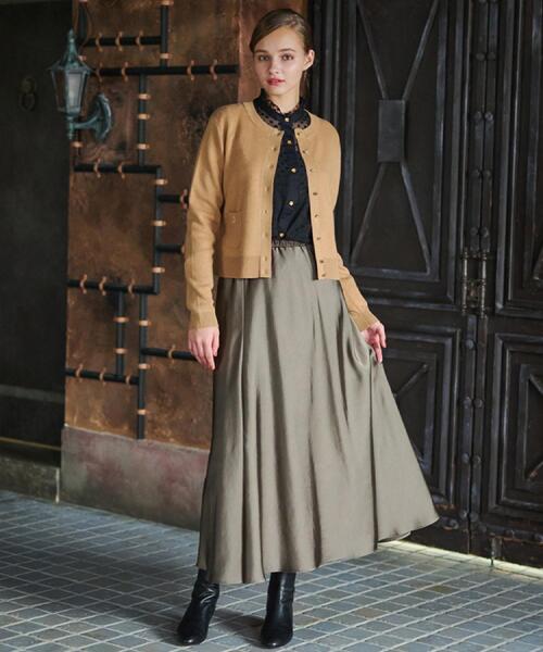 DRESSTERIOR（ドレステリア）の「【洗える/カシミヤ混】ウォッシャブルコットンカシミヤカーディガン（カーディガン/ボレロ・レディース・ブラック/ダークグレー/ナチュラル/ブルーグリーン/レッド系/ブルー系その他・40/38/36/34）」の13枚目の写真