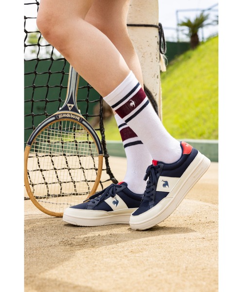 le coq sportif(ルコックスポルティフ)の「ルコックスポルティフ/LCS ランスAC 消臭スニーカー LU5FSN58UZ(スニーカー・メンズ・ベージュ系その他/ネイビー系・26.5cm/25.5cm/24.5cm/23.5cm/27.0cm/26.0cm/25.0cm/24.0cm/23.0cm/27.5cm)」の2枚目の写真