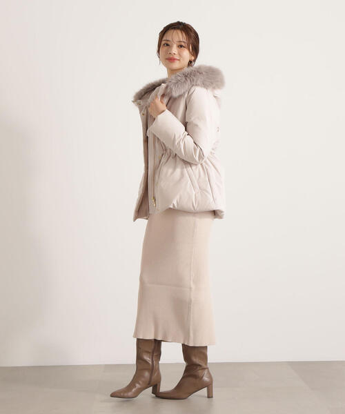 PROPORTION BODY DRESSING（プロポーションボディドレッシング）の「ケープ風レース付きニットワンピース / 1215240905（ワンピース・レディース・ダークグレー/ベージュ/ブルー・SMALL/MEDIUM）」の16枚目の写真