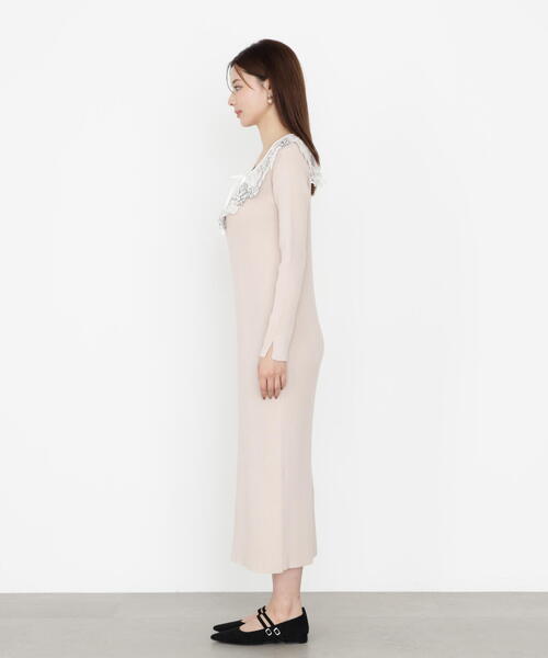 PROPORTION BODY DRESSING（プロポーションボディドレッシング）の「ケープ風レース付きニットワンピース / 1215240905（ワンピース・レディース・ダークグレー/ベージュ/ブルー・SMALL/MEDIUM）」の18枚目の写真
