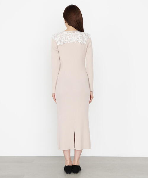 PROPORTION BODY DRESSING（プロポーションボディドレッシング）の「ケープ風レース付きニットワンピース / 1215240905（ワンピース・レディース・ダークグレー/ベージュ/ブルー・SMALL/MEDIUM）」の19枚目の写真