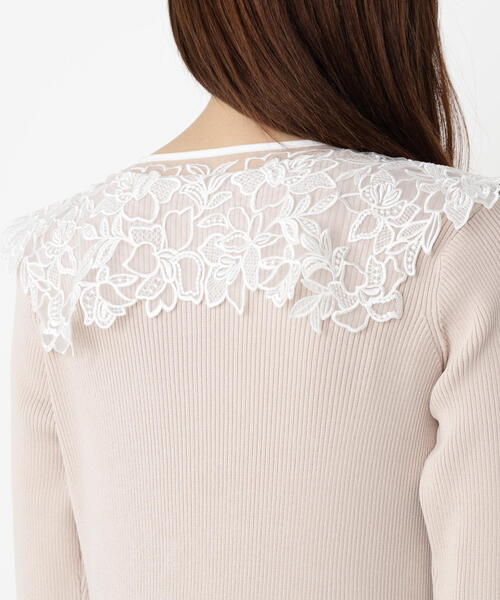 PROPORTION BODY DRESSING（プロポーションボディドレッシング）の「ケープ風レース付きニットワンピース / 1215240905（ワンピース・レディース・ダークグレー/ベージュ/ブルー・SMALL/MEDIUM）」の22枚目の写真