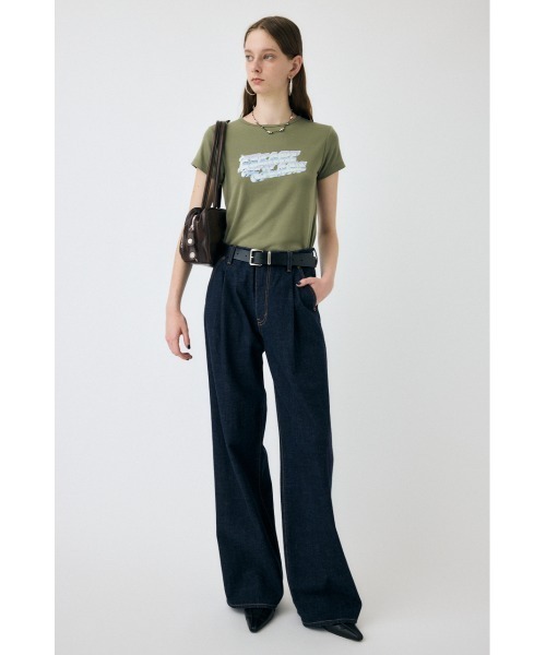 MOUSSY(マウジー)の「CHROME LOGO Tシャツ(Tシャツ/カットソー・レディース・ライトブラック/ライトカーキ/オフホワイト/オレンジ系その他・FREE)」の6枚目の写真