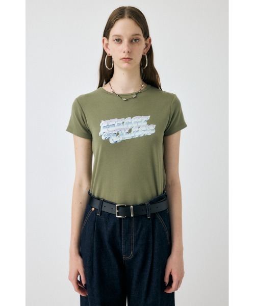 MOUSSY(マウジー)の「CHROME LOGO Tシャツ(Tシャツ/カットソー・レディース・ライトブラック/ライトカーキ/オフホワイト/オレンジ系その他・FREE)」の8枚目の写真