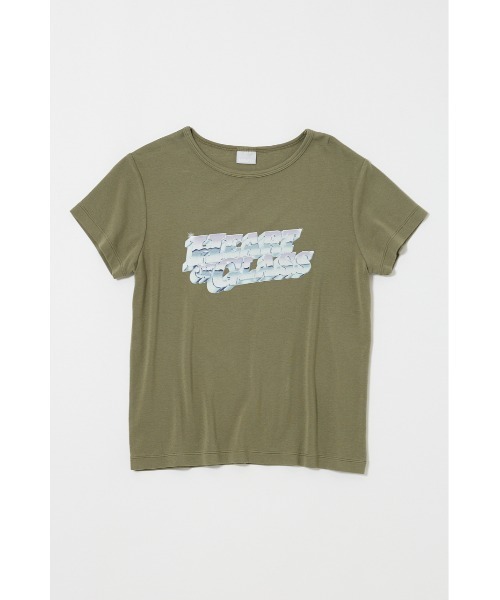 MOUSSY(マウジー)の「CHROME LOGO Tシャツ(Tシャツ/カットソー・レディース・ライトブラック/ライトカーキ/オフホワイト/オレンジ系その他・FREE)」の9枚目の写真