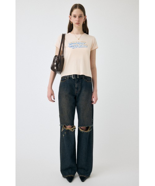 MOUSSY(マウジー)の「CHROME LOGO Tシャツ(Tシャツ/カットソー・レディース・ライトブラック/ライトカーキ/オフホワイト/オレンジ系その他・FREE)」の13枚目の写真