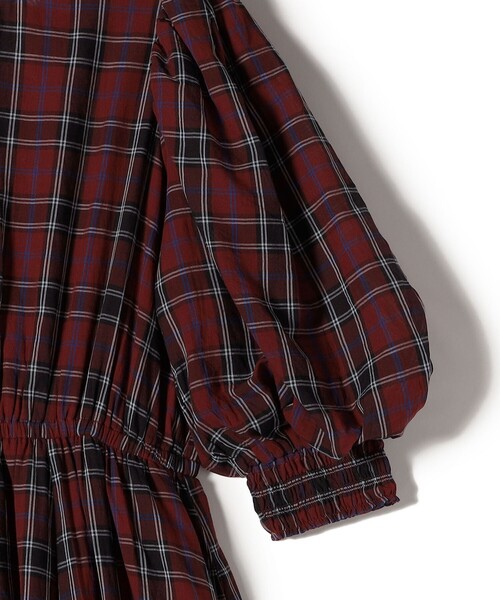 ne Quittez pas:〈手洗い可能〉チェック Vネック ドレス（ワンピース