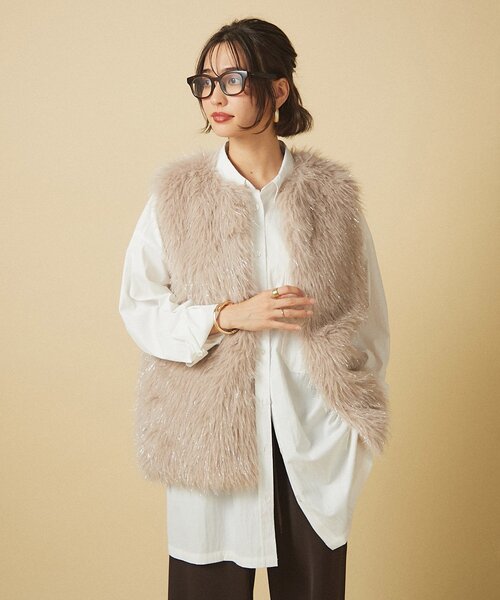 セール】【nane】ラメファーベスト（ベスト）｜Remind me and forever