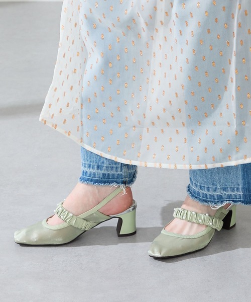 ORiental TRaffic（オリエンタルトラフィック）の「2025秋冬新作パール×シアーバックストラップパンプス/56309（パンプス・レディース・ブラック/グリーン・LL/L/M/S）」の15枚目の写真