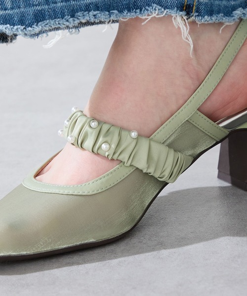 ORiental TRaffic（オリエンタルトラフィック）の「2025秋冬新作パール×シアーバックストラップパンプス/56309（パンプス・レディース・ブラック/グリーン・LL/L/M/S）」の18枚目の写真