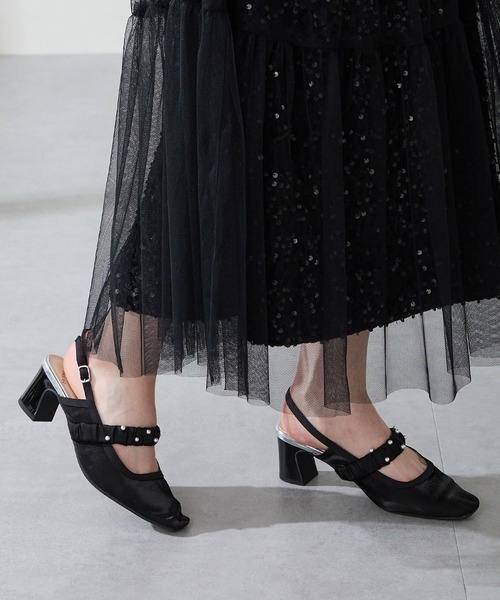 ORiental TRaffic（オリエンタルトラフィック）の「2025秋冬新作パール×シアーバックストラップパンプス/56309（パンプス・レディース・ブラック/グリーン・LL/L/M/S）」の5枚目の写真