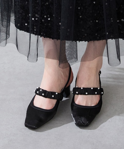 ORiental TRaffic（オリエンタルトラフィック）の「2025秋冬新作パール×シアーバックストラップパンプス/56309（パンプス・レディース・ブラック/グリーン・LL/L/M/S）」の6枚目の写真