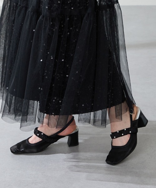 ORiental TRaffic（オリエンタルトラフィック）の「2025秋冬新作パール×シアーバックストラップパンプス/56309（パンプス・レディース・ブラック/グリーン・LL/L/M/S）」の7枚目の写真