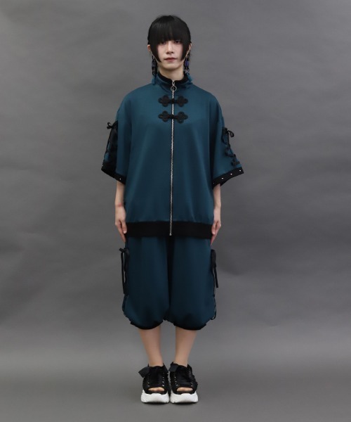 axes femme POETIQUE(アクシーズファムポエティック)の「チャイナボタンバルーンパンツ(その他パンツ・レディース・パープル/ブラック/ブルーグリーン・MEDIUM)」の11枚目の写真