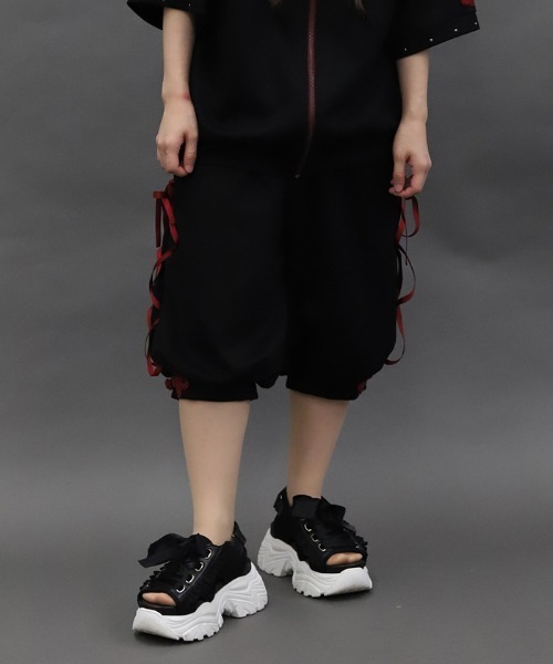 axes femme POETIQUE(アクシーズファムポエティック)の「チャイナボタンバルーンパンツ(その他パンツ・レディース・パープル/ブラック/ブルーグリーン・MEDIUM)」の13枚目の写真