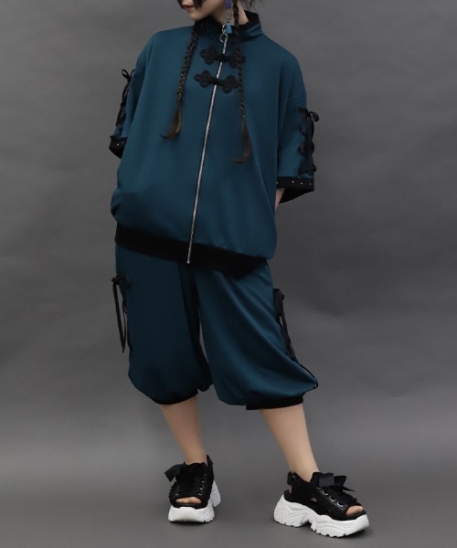 axes femme POETIQUE(アクシーズファムポエティック)の「チャイナボタンバルーンパンツ(その他パンツ・レディース・パープル/ブラック/ブルーグリーン・MEDIUM)」の15枚目の写真