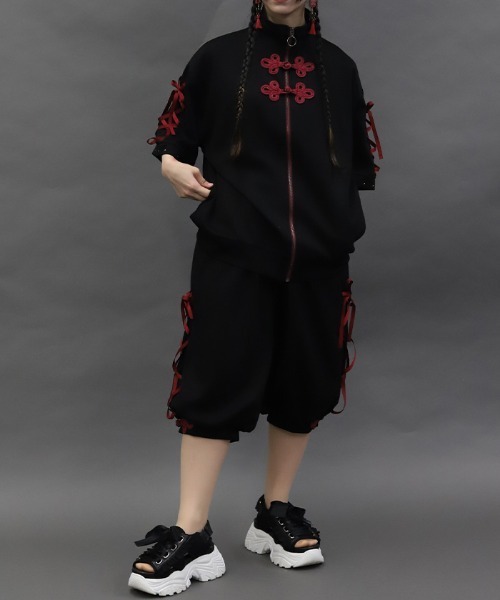 axes femme POETIQUE(アクシーズファムポエティック)の「チャイナボタンバルーンパンツ(その他パンツ・レディース・パープル/ブラック/ブルーグリーン・MEDIUM)」の17枚目の写真