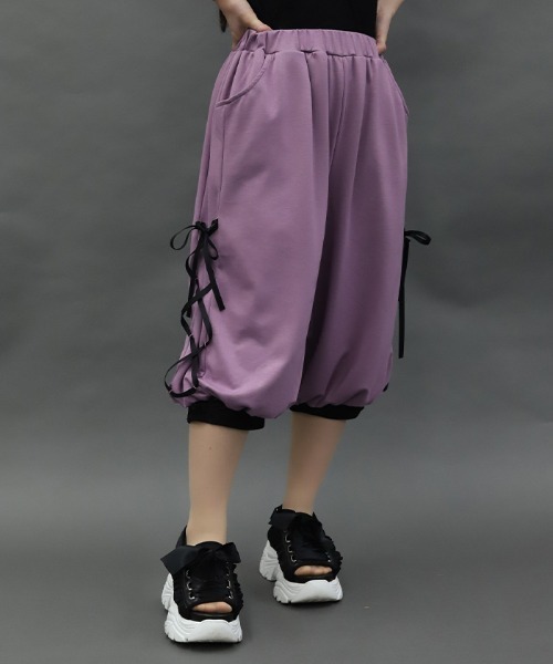 axes femme POETIQUE(アクシーズファムポエティック)の「チャイナボタンバルーンパンツ(その他パンツ・レディース・パープル/ブラック/ブルーグリーン・MEDIUM)」の8枚目の写真