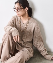 CHIC STYLE | Vネックニットチュニック<大きいサイズ有>シックスタイル(ニット/セーター)