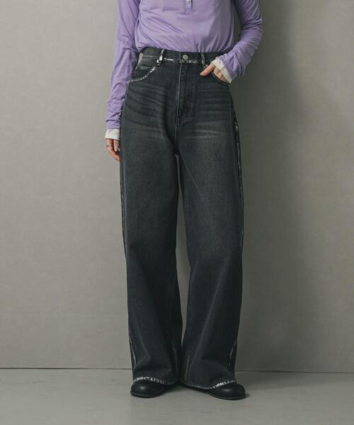 SENSE OF PLACE by URBAN RESEARCH（センスオブプレイスバイアーバンリサーチ）の「ハクプリントデニム（デニムパンツ・レディース・ライトインディゴブルー/ブラック・SMALL/MEDIUM）」の2枚目の写真