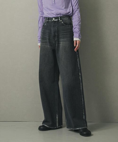 SENSE OF PLACE by URBAN RESEARCH（センスオブプレイスバイアーバンリサーチ）の「ハクプリントデニム（デニムパンツ・レディース・ライトインディゴブルー/ブラック・SMALL/MEDIUM）」の3枚目の写真