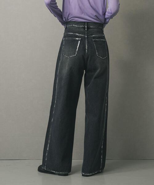 SENSE OF PLACE by URBAN RESEARCH（センスオブプレイスバイアーバンリサーチ）の「ハクプリントデニム（デニムパンツ・レディース・ライトインディゴブルー/ブラック・SMALL/MEDIUM）」の4枚目の写真