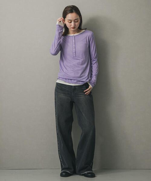 SENSE OF PLACE by URBAN RESEARCH（センスオブプレイスバイアーバンリサーチ）の「ハクプリントデニム（デニムパンツ・レディース・ライトインディゴブルー/ブラック・SMALL/MEDIUM）」の7枚目の写真