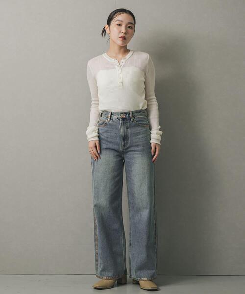 SENSE OF PLACE by URBAN RESEARCH（センスオブプレイスバイアーバンリサーチ）の「ハクプリントデニム（デニムパンツ・レディース・ライトインディゴブルー/ブラック・SMALL/MEDIUM）」の20枚目の写真