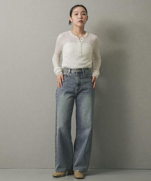 SENSE OF PLACE by URBAN RESEARCH（センスオブプレイスバイアーバンリサーチ）の「ハクプリントデニム（デニムパンツ・レディース・ライトインディゴブルー/ブラック・SMALL/MEDIUM）」の21枚目の写真