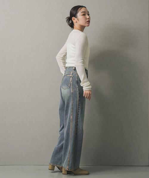 SENSE OF PLACE by URBAN RESEARCH（センスオブプレイスバイアーバンリサーチ）の「ハクプリントデニム（デニムパンツ・レディース・ライトインディゴブルー/ブラック・SMALL/MEDIUM）」の22枚目の写真