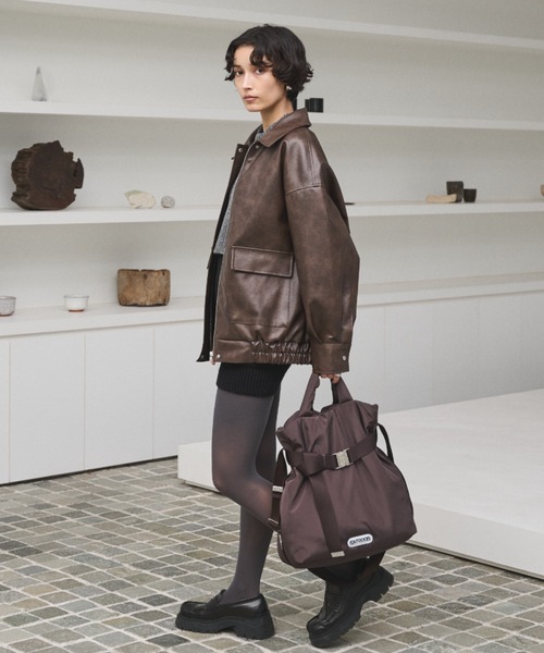 セール】クラッシュレザーカバーオールジャケット（ブルゾン）｜AIC