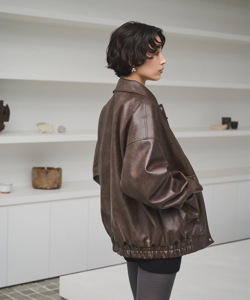 セール】クラッシュレザーカバーオールジャケット（ブルゾン）｜AIC