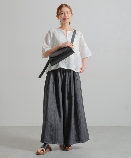 セール】タックデニムスカーチョ[プチ・プラスサイズあり]《CLIP