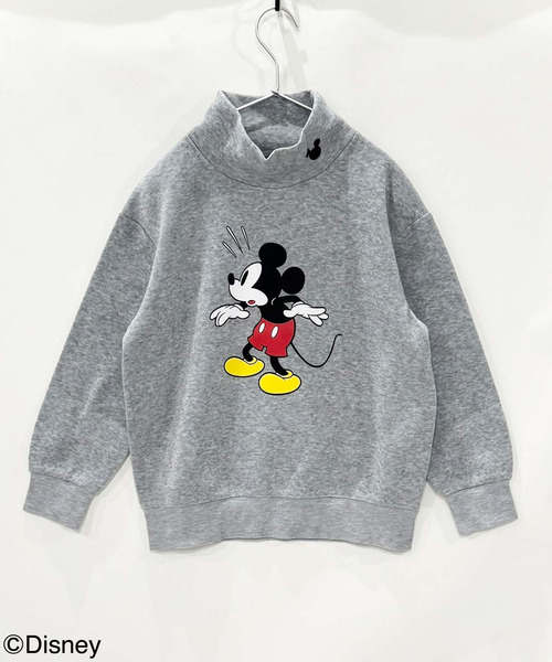 Disney（ディズニー）の「キッズ MICKEY MOUSE 裏起毛 ミッキーオーバーサイズ ハイネックトレーナー（スウェット・キッズ・杢グレー/ダークグリーン/チャコールグレー/グレイッシュベージュ/グレー系その他/キャメル/オートミール/ネイビー・110cm/120cm/130cm/140cm/150cm/160cm）」の9枚目の写真